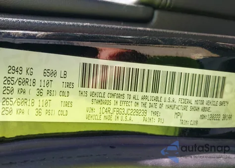 2018 Jeep Grand Cherokee Limited 4X4 из США, поврежденный, VIN 1C4RJFBG3JC229239